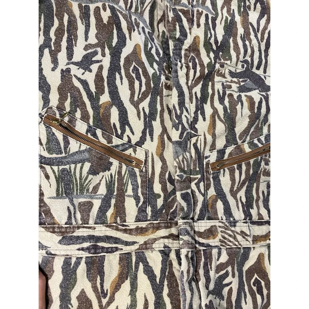 Vtg 90s Rattlers Brand Camo Coveralls Insulated Hunting Suit 3XL Long USA Made